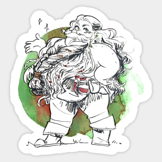 Dwarven Lady white Sticker by Schpog